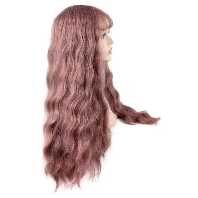 Fluffy Long Curly Hair Mix Womens Wigs