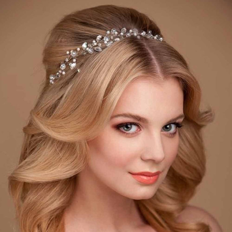 Fashion Leaves Bridal Hair Accessories Handmade Crystal Hair Jewelry Wedding Headband Headpiece for Women