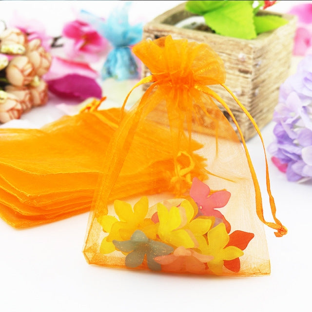 100 PCS Organza Gift Bags Jewelry Packaging Bag Wedding Party Decoration, Size: 7x9cm