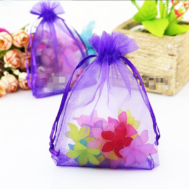 100 PCS Organza Gift Bags Jewelry Packaging Bag Wedding Party Decoration, Size: 7x9cm