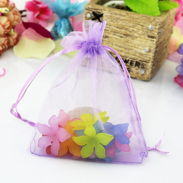 100 PCS Organza Gift Bags Jewelry Packaging Bag Wedding Party Decoration, Size: 7x9cm