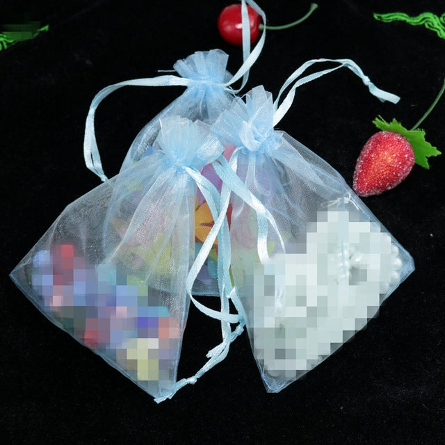 100 PCS Organza Gift Bags Jewelry Packaging Bag Wedding Party Decoration, Size: 7x9cm