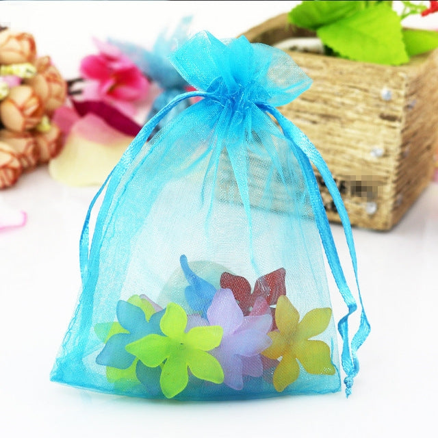 100 PCS Organza Gift Bags Jewelry Packaging Bag Wedding Party Decoration, Size: 7x9cm