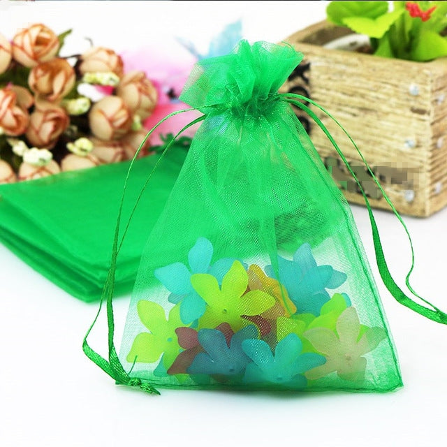 100 PCS Organza Gift Bags Jewelry Packaging Bag Wedding Party Decoration, Size: 7x9cm