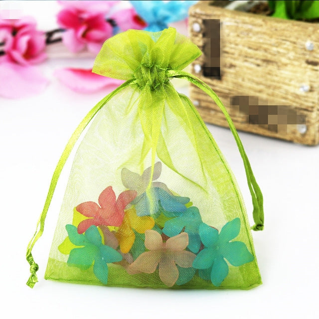100 PCS Organza Gift Bags Jewelry Packaging Bag Wedding Party Decoration, Size: 7x9cm