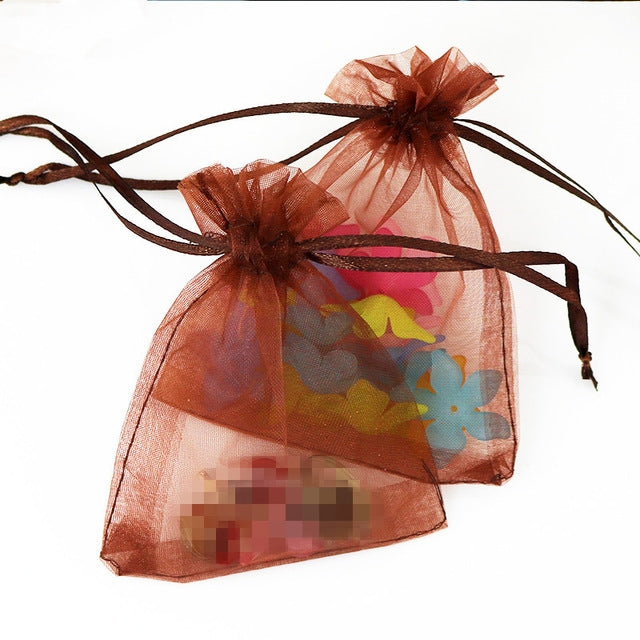 100 PCS Organza Gift Bags Jewelry Packaging Bag Wedding Party Decoration, Size: 7x9cm