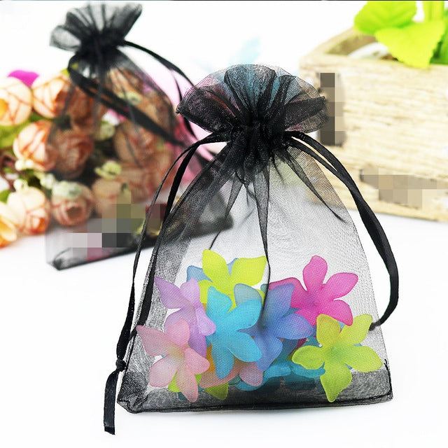 100 PCS Organza Gift Bags Jewelry Packaging Bag Wedding Party Decoration, Size: 7x9cm