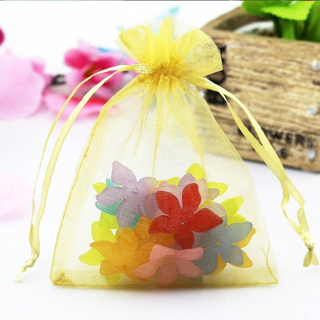 100 PCS Organza Gift Bags Jewelry Packaging Bag Wedding Party Decoration, Size: 7x9cm