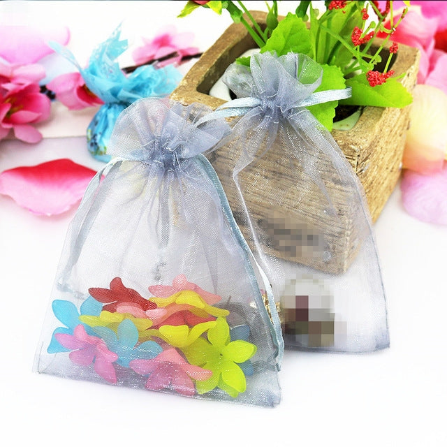 100 PCS Organza Gift Bags Jewelry Packaging Bag Wedding Party Decoration, Size: 7x9cm