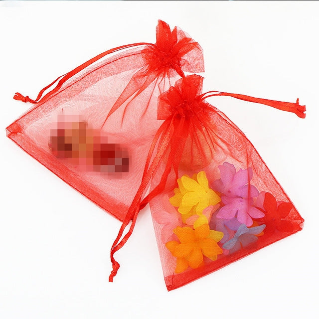 100 PCS Organza Gift Bags Jewelry Packaging Bag Wedding Party Decoration, Size: 7x9cm