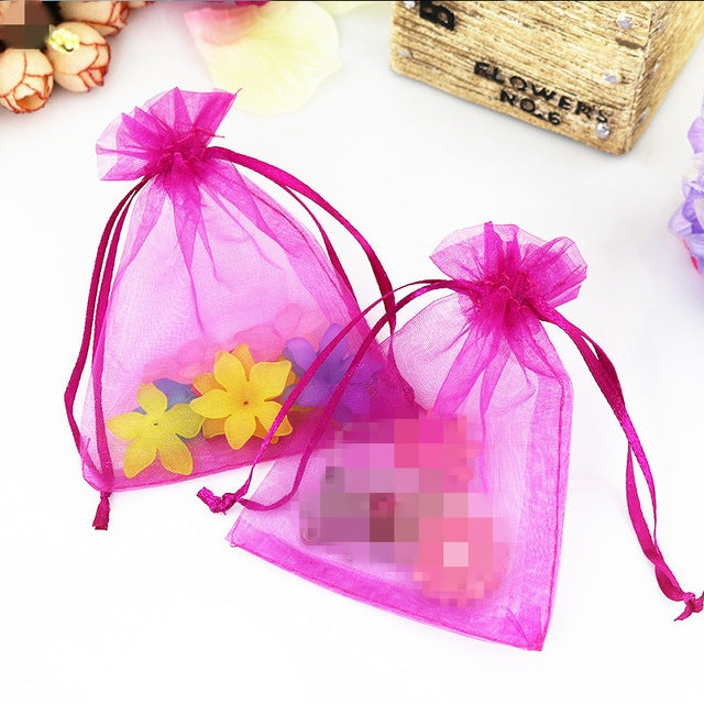 100 PCS Organza Gift Bags Jewelry Packaging Bag Wedding Party Decoration, Size: 7x9cm