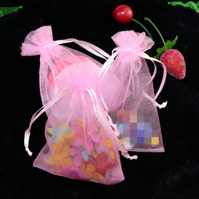 100 PCS Organza Gift Bags Jewelry Packaging Bag Wedding Party Decoration, Size: 7x9cm