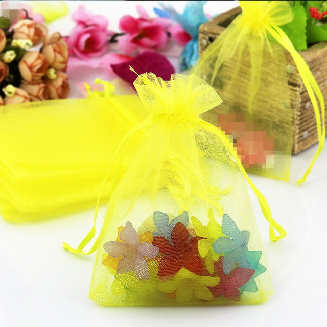 100 PCS Organza Gift Bags Jewelry Packaging Bag Wedding Party Decoration, Size: 7x9cm