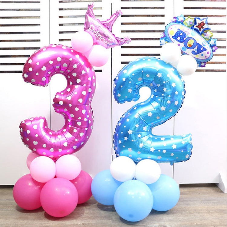 5pcs 16inch Number Foil Balloons Happy Birthday Party Wedding Balloons