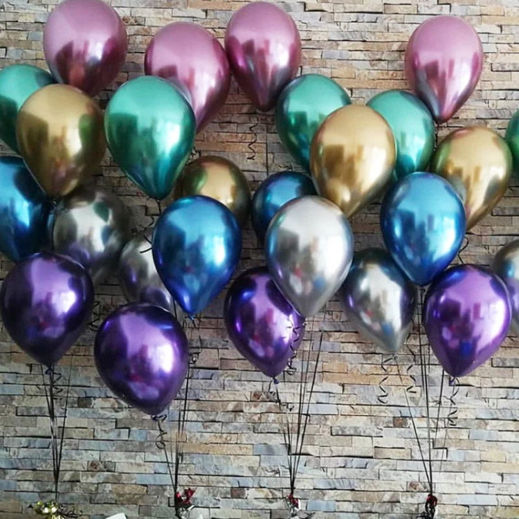 50 PCS 12inch Glossy Metal Pearl Latex Balloons Metallic Color Inflatable Air Ball Birthday Party Decor