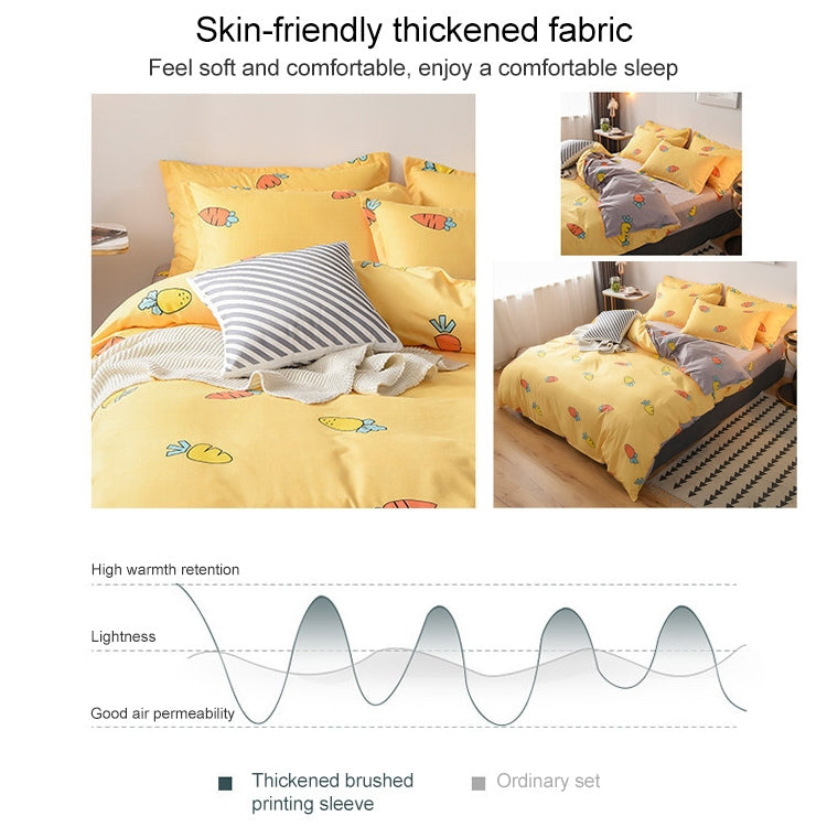 Simple Cotton Grinding Bed Four-Piece Duvet Cover Sheet Pillowcase