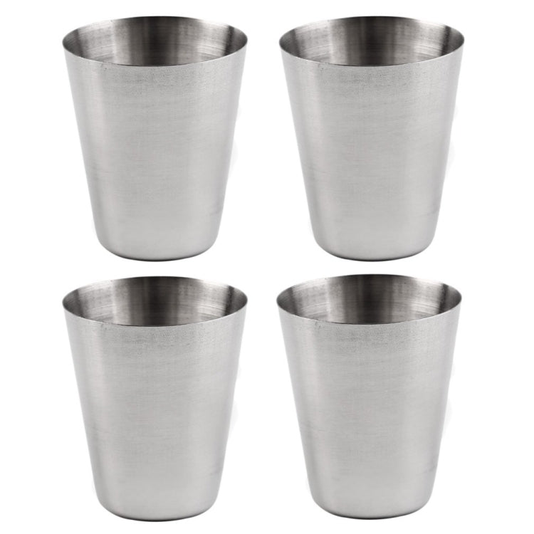 4 in 1 Outdoor Mini Stainless Steel Cup Hiking Camping Travel Portable Drinking Water Cup Set Leather Cup