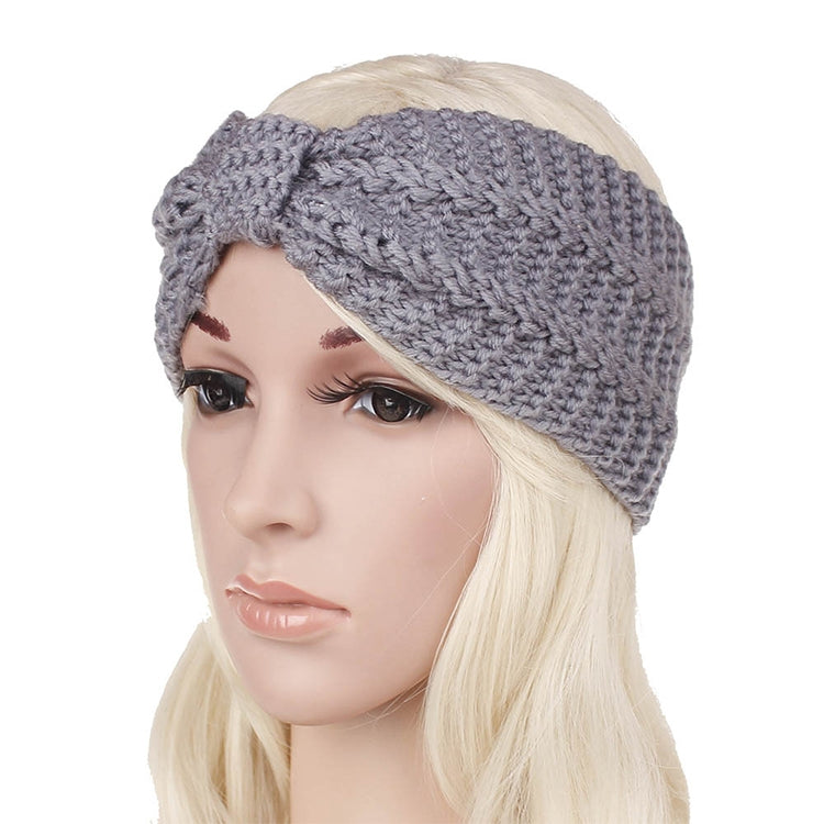 Winter Knitted Headband Turban Women Crochet Bow Wide Stretch Hairband Head Wrap