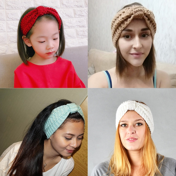 Winter Knitted Headband Turban Women Crochet Bow Wide Stretch Hairband Head Wrap