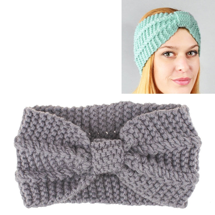 Winter Knitted Headband Turban Women Crochet Bow Wide Stretch Hairband Head Wrap