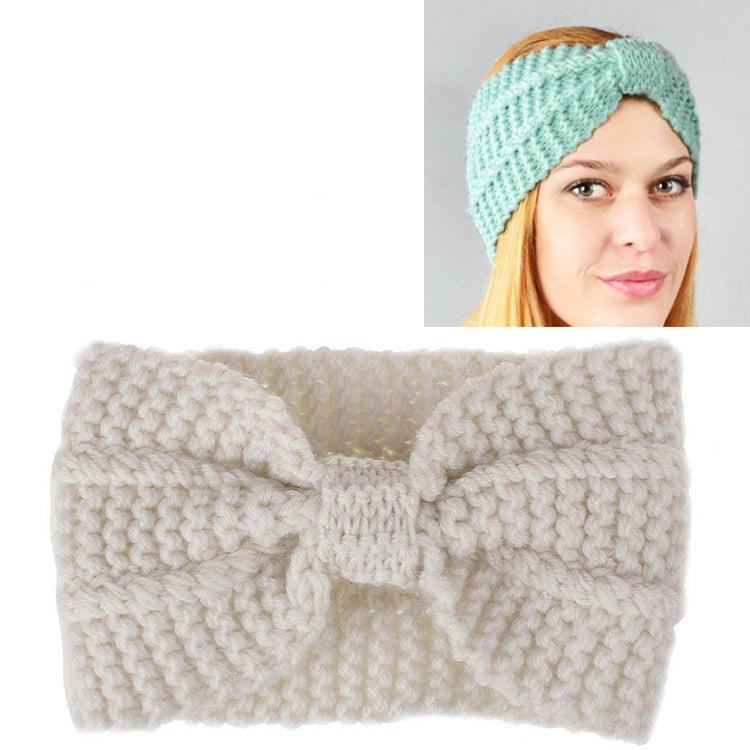 Winter Knitted Headband Turban Women Crochet Bow Wide Stretch Hairband Head Wrap