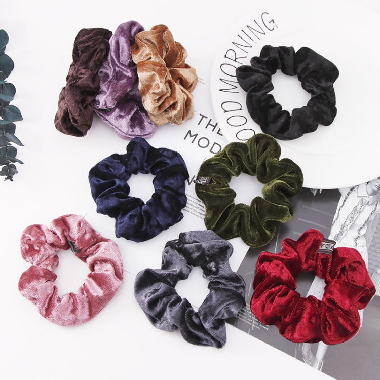 5 PCS Velvet Solid Color Elastic Hair Bands Ponytail Holder Scrunchies Tie Hair Rubber Band Headband