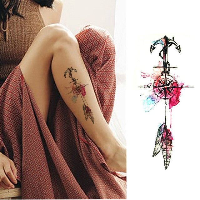 2 PCS Small Full Arm Temporary Waterproof Tattoo Stickers