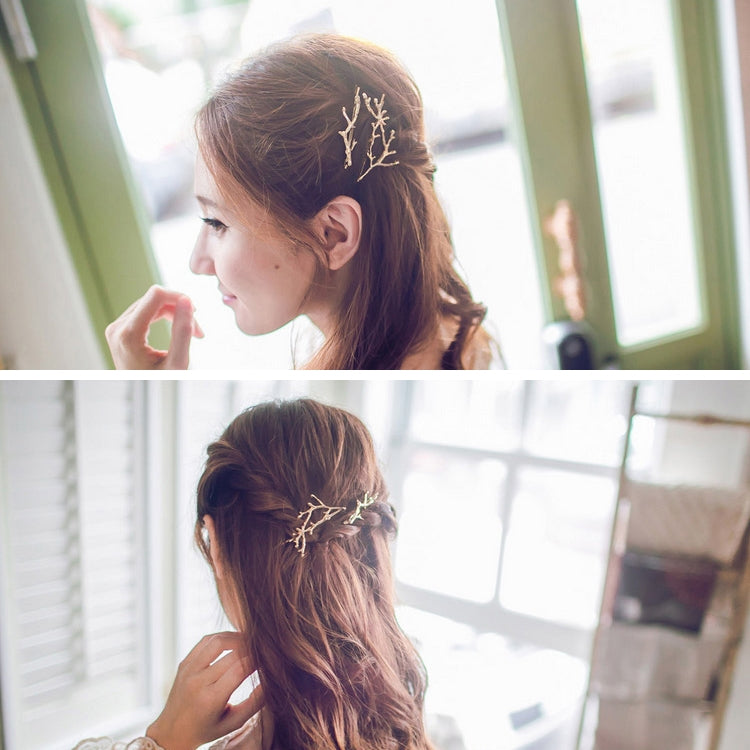 3 PCS Vintage Tree Branch Hair Clips Girls Alloy Hairpins, Length: 7.8 cm