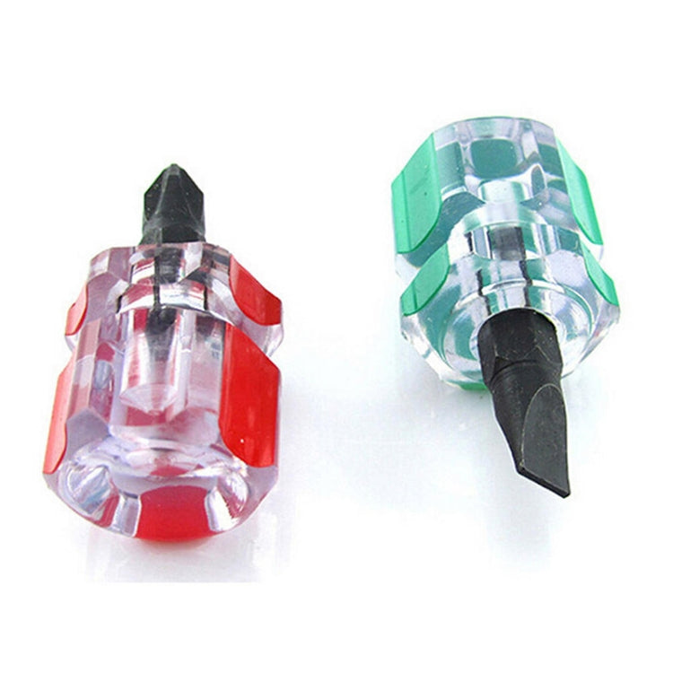 2 PCS Mini Portable Radish Head Screw Driver Transparent Handle Repair Hand Tools
