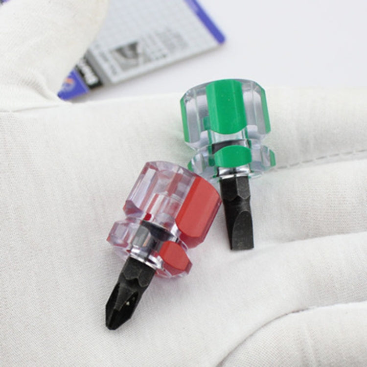 2 PCS Mini Portable Radish Head Screw Driver Transparent Handle Repair Hand Tools