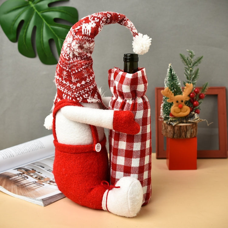 Christmas Faceless Doll Wine Bottle Cover Santa Claus Dining Table Standing Doll Wine Bottle Cover Decoration