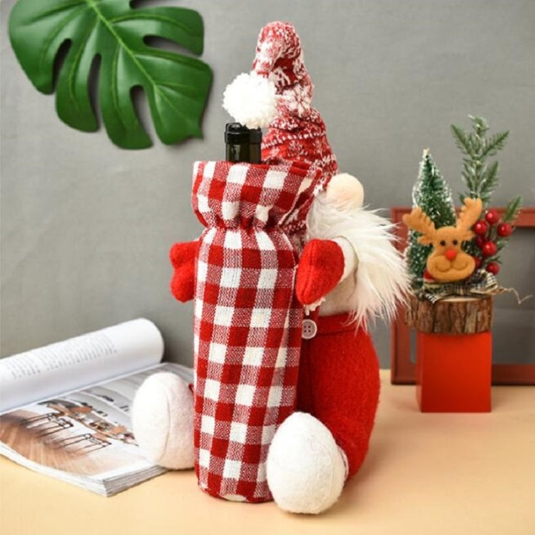 Christmas Faceless Doll Wine Bottle Cover Santa Claus Dining Table Standing Doll Wine Bottle Cover Decoration