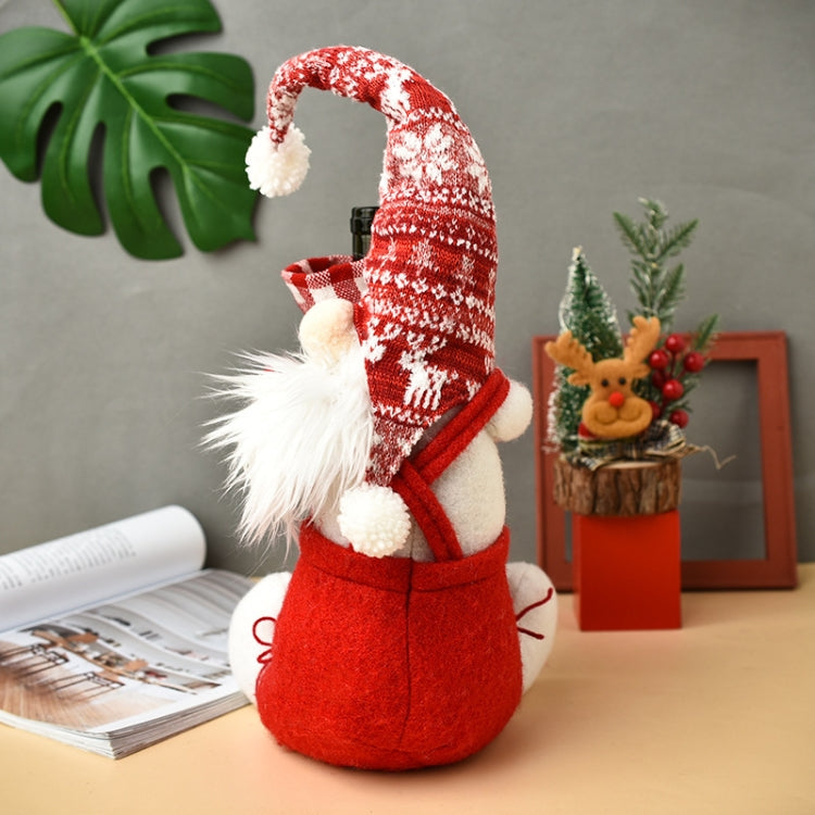 Christmas Faceless Doll Wine Bottle Cover Santa Claus Dining Table Standing Doll Wine Bottle Cover Decoration