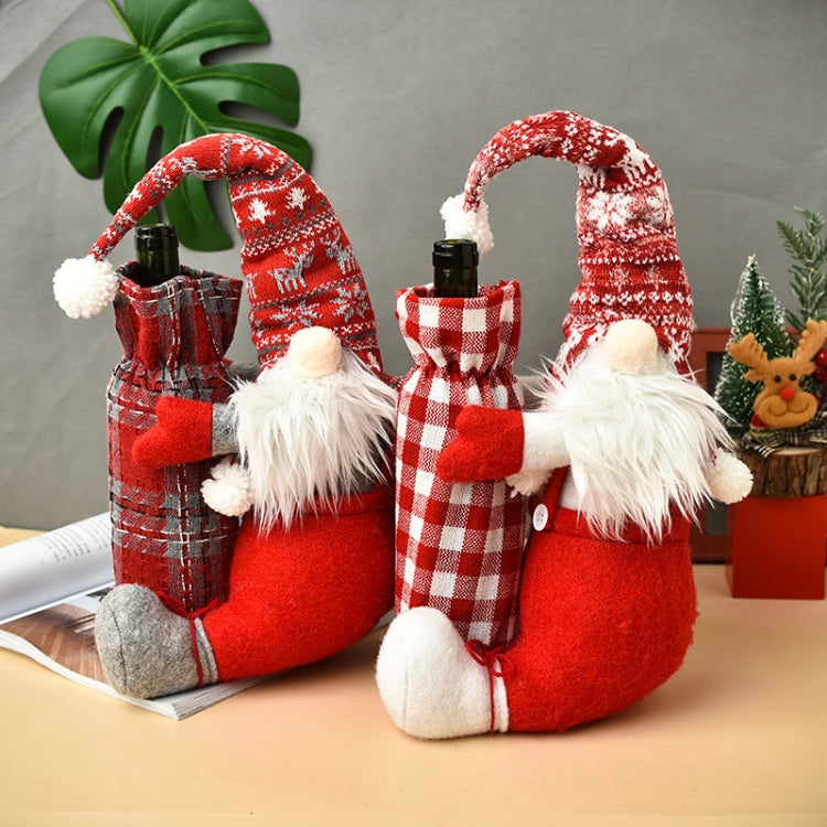 Christmas Faceless Doll Wine Bottle Cover Santa Claus Dining Table Standing Doll Wine Bottle Cover Decoration