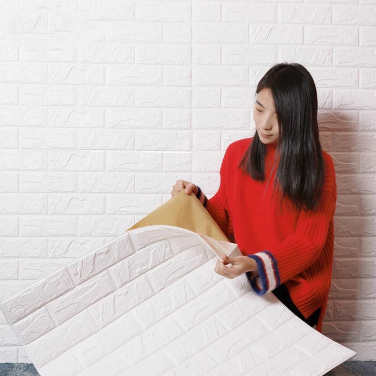 2 PCS Self Adhesive Waterproof TV Background Brick Wallpapers 3D Wall Sticker Living Room Wallpaper Mural Bedroom Decorative Stickers