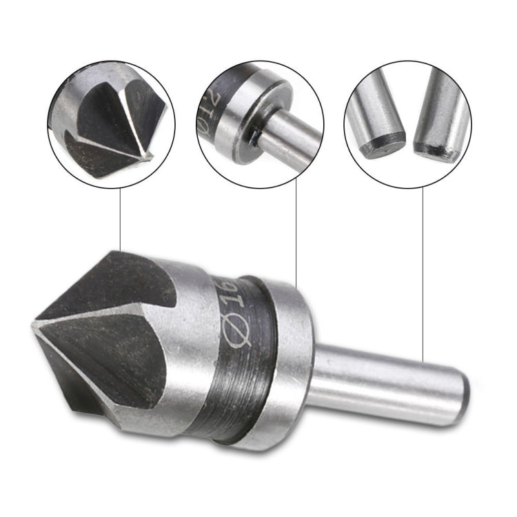 2 In 1 Round Handle 5 Blade Chamfering Woodworking Countersunk Drill Cone Drill