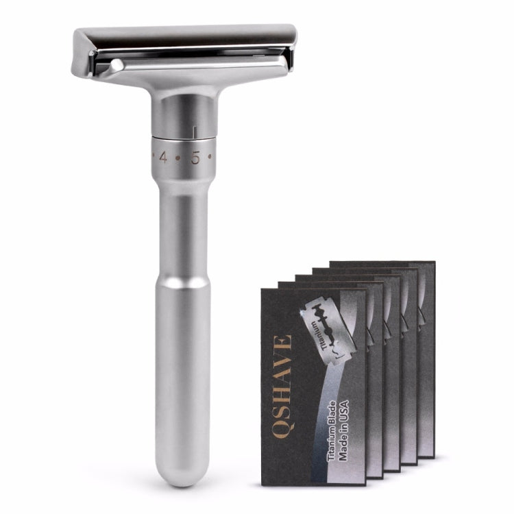 Adjustable Safety Razor Double Edge Classic Mens Shaving Hair Removal Shaver with 5 Blades