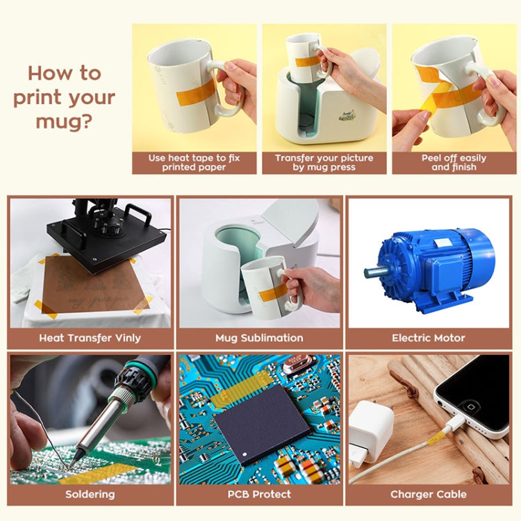 High Temperature Heat Resistant Tape Thermal Insulation Tape Polyimide Adhesive Insulating Adhesive 3D Printing Board Protection Tape