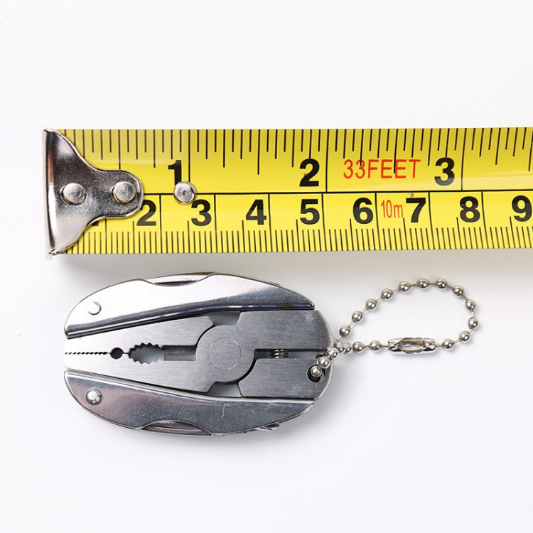 Portable Multifunction Folding Plier Stainless Steel Foldaway Knife Keychain Screwdriver