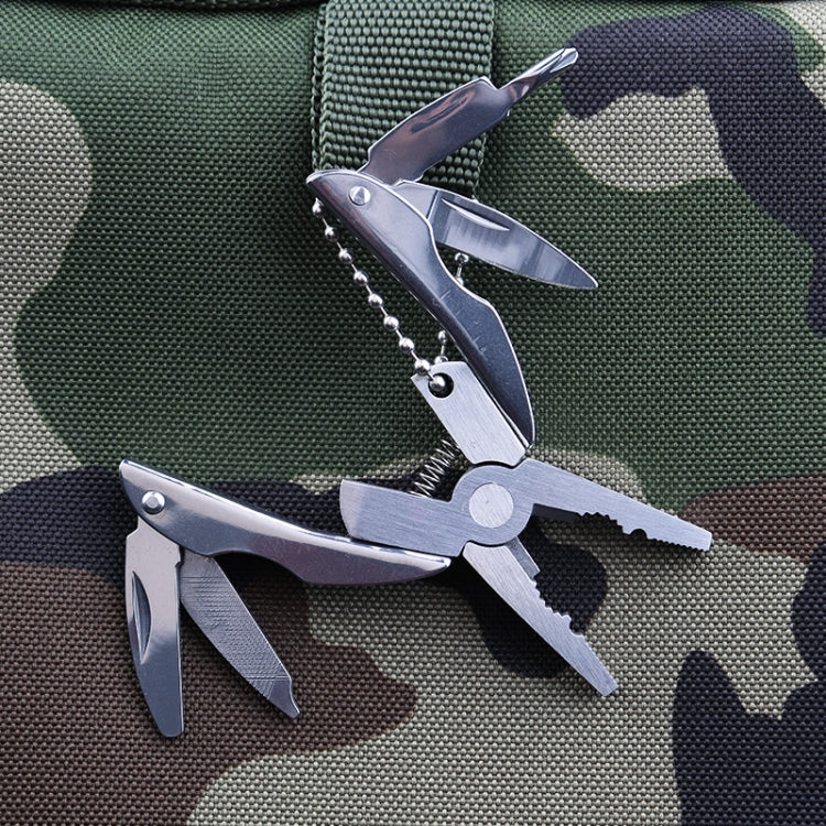 Portable Multifunction Folding Plier Stainless Steel Foldaway Knife Keychain Screwdriver