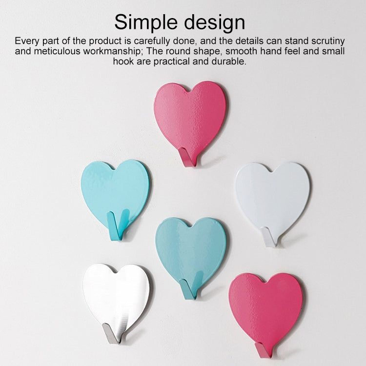10 PCS Love Heart Hook Stainless Steel Heart Shaped Room Decoration Hook