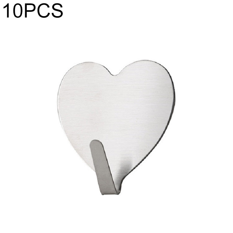 10 PCS Love Heart Hook Stainless Steel Heart Shaped Room Decoration Hook