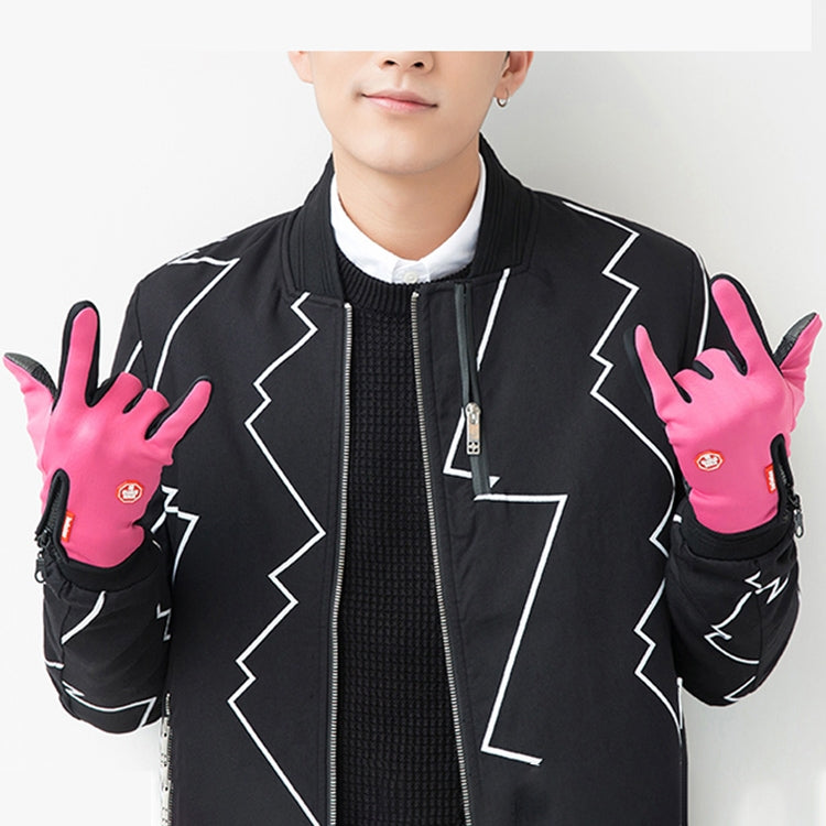 Cycling Gloves Full Finger Neoprene PU Breathable Leather Warm Winter Outdoor Sports Gloves