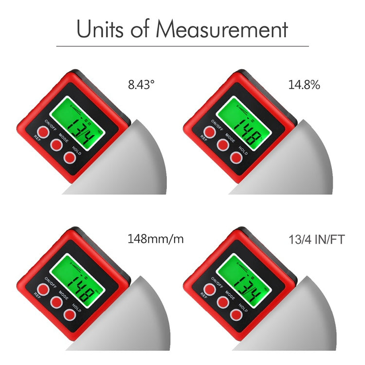 3 Button Mini Precision Magnetic Digital Tilt Box / Tilt Meter / Inclinometer
