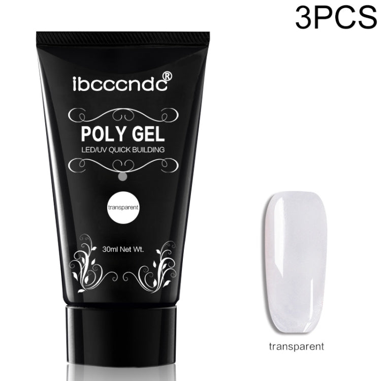 3 PCS Nail Acrylic Poly Gel Pink White Clear Crystal Builder Gel