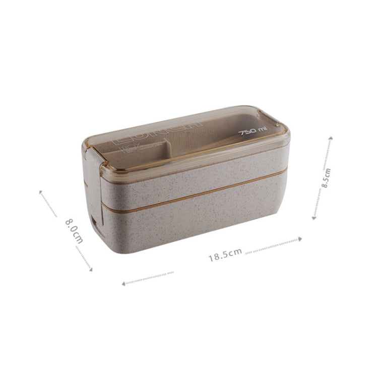 750ml Healthy Material Wheat Straw 2 Layer Lunch Box Dinnerware Food Storage Bento Container Microwave Lunchbox