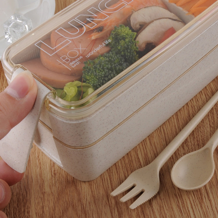 750ml Healthy Material Wheat Straw 2 Layer Lunch Box Dinnerware Food Storage Bento Container Microwave Lunchbox