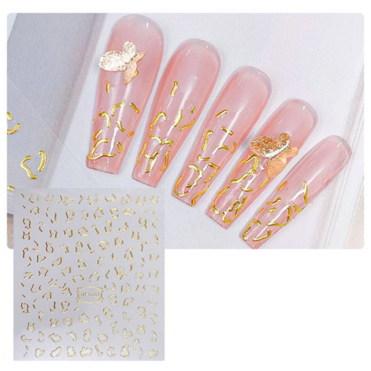 10pcs Frosted Transparent Back Adhesive Bronzing Smudged Nail Art Sticker