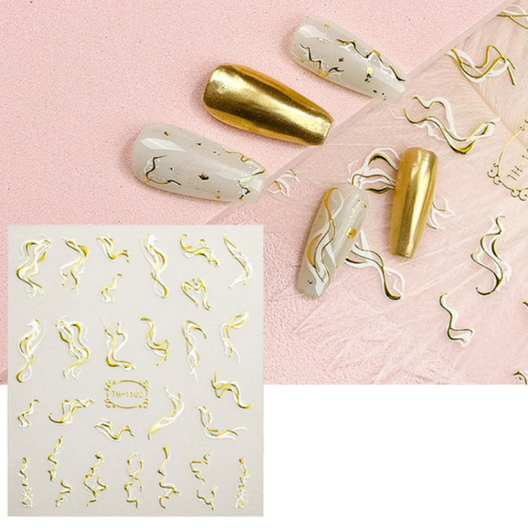 10pcs Frosted Transparent Back Adhesive Bronzing Smudged Nail Art Sticker