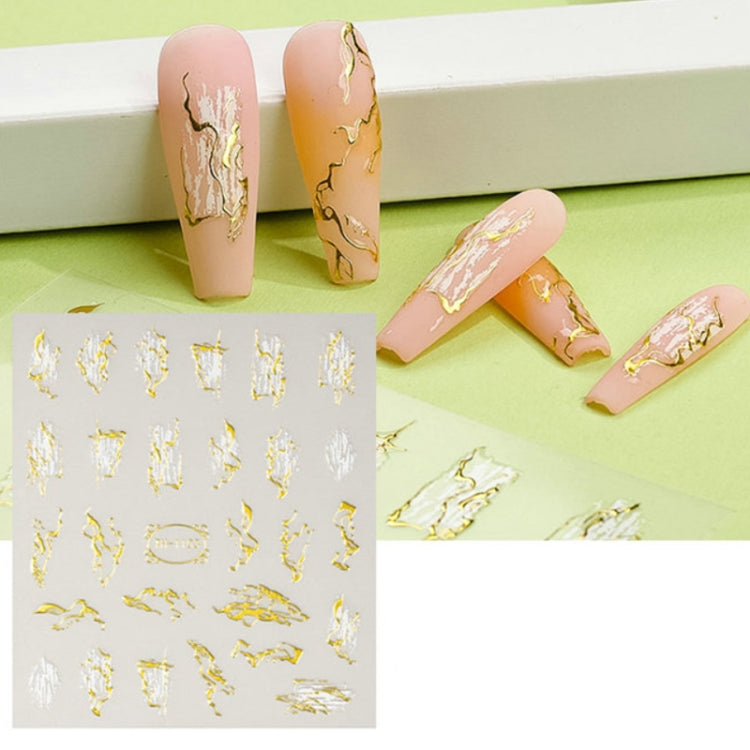 10pcs Frosted Transparent Back Adhesive Bronzing Smudged Nail Art Sticker